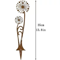 1 Pcs Garden Stakes Rust Decorative Garden Decoration Dandelion Ground Home Garden Decoration Accessories