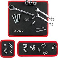 3-Piece Magnetic Tool Pad Set Magnet Tool Storage Leather Plate with Suction - Handyman Organizer