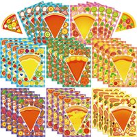 16Sheets Cute Cartoon Graffiti Stickers Cooking Pizza Puzzle Sticker for Phone Computer Notebook Stationery DIY Toys Secret