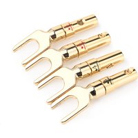 8 PCS Pure Copper Gold Plated Y Plug Speaker Connector for HIFI Speaker Y Plug Cable Wire Adapters