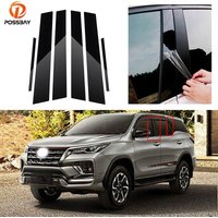 Fit For Toyota Fortuner 2016 2017 2018 2019 2020 2021 2022 Window Pillar Posts Door Trim Cover Stickers Decoration Glossy Black