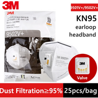 3M Mask 9501V+ 9502V+ Anti-particulate Mask Standard Breath Valve Folding Headband Earloop High Filteration Health