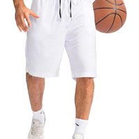 Quick Dry Athletic Shorts for Men Loose Fit Knee Length Training Shorts Elastic Drawstring Zipper Pocket Casual Sport Bottoms