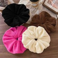 Fashion Extra Large Hair-drying Scrunchies Elastic Water Absorbing Faux Fur Plush Hair Tie Autum Winter Hair Band Girls Women