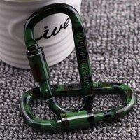 D Shaped Aluminum Alloy Carabiner Durable Lightweight Mutlifucntional Keychain Mountain Climbing Accessory Camouflage