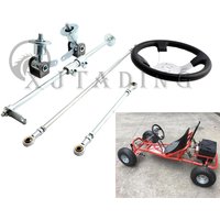 168cc Go kart 300mm Steering Wheel Assembly Strut Knuckle Spindle & 6 Inch Flange For DIY Karting ATV UTV Buggy Quad Bike Parts
