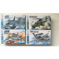 1/144 Chinese J20 J11 Fighter Early Warning Aircraft Armed Helicopter Plastic Assembled Military Model Toy