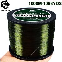 YACUMA 1000M-1093YDS Monofilament Fishing Line Fluorocarbon Coating Olive Green Nylon Line for Ocean Stream Fishing Accessories