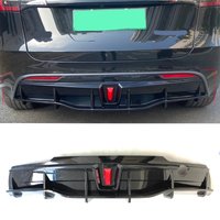 For 2016 -2024 Tesla Model Y Rear Bumper Diffuser Splitter Spoiler Lip Bodykit Black Carbon Tuning Accessories Part
