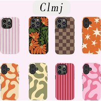 Luxury Clmj Striped Pink on Pink Phone Case for iPhone 17 16e 16 15 14 13 12 11 X XS XR XSMAX Air ProMax Plus Double-layer Cover