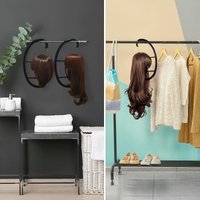 Wig Hangers Plastic Collapsible Display Wig Drying Holder Portable Hanging Wig Stand Rack for Multiple Hats Wigs
