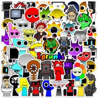 52PCS/Pack New Sprunki Stickers Incredibox Sprunki Decals For Phone Laptop Suitcase Notebook Skateboard Waterproof Stickers