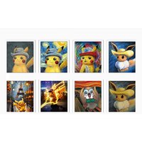 Pokemon Van Gogh Pikachu Canvas Art Print