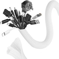 0.5/1/3/5/10M Cable Sleeve Self-Closing Cable Flexible Cable Protection Cord Management for TV Computer Home Cinema Automotive
