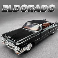 1:32 Eldorado Biarritz S-W140 Model Toy Vintage Car Alloy Diecast Sound Light Door Opened Pull Back Miniature Vehicle Kids Gifts