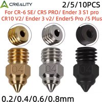 Creality MK8 Nozzle CR-6 SE Hard Steel Brass Copper Plated Nozzles For CR6 SE CR5 PRO /Ender 3 S1 pro / CR10 V2 / Ender 3 nozzle