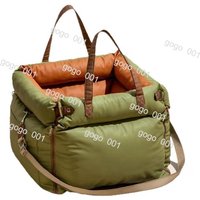 Portable Waterproof Car Dog Bed, PU Leather Removable & Washable Cover, Chew Resistant for Travel & Home