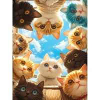 Many Cats are Looking at You 500/1000/1200/2000 PCS Jigsaw Puzzles Family Activity Games for Gameroom Bedroom Home Decor Gifts