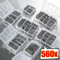 280/560Pcs Carbon Steel Round Head Nail Tack High Strength Flat Head Wall for Hanging Pictures Fastener Hardware Cement Nails