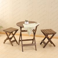 Folding table, outdoor, portable, stall, casual set wooden balcony table and chairs