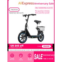 AliExpress Twofish TWOFISH M5 ELITE Electric Scooter,500W,48V 13Ah,14“Tires,45km/h Max,30km Range,Dual Disc Brake,Dual Front & Rear Suspension