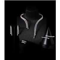 IN JEWELIFE Bridal Cuff Necklace Sets for Women Cubic Zirconia Choker Jewellery Set Dubai Saudi Party Engagement Accessory