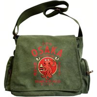 Retro Men's Shoulder Bag Women's Crossbody Bag Canvas Octopus Print Large Capacity Travel Messenger Bag