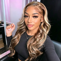 P4/27 Highlight Colored Body Wave Human Hair Lace Front Wig 13x4 13x6 HD Transparent Pre Plucked 200% Density Brazilian Remy Hair Long Wigs 30 40 Inches For Women image 3