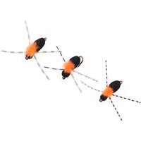 6PCS #10 Black High Visibility Foam Beetle Fly Insect Bait for Trout Yellowfish Bass Fishing Fly Lure Baits