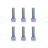 AliExpress TANKE 6pcs M5 * 18 15mm Bolt Screw with gasket For MTB Road Bicycle Stem and bottle rack Rainbow