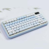 141-Key PBT Dye-Sublimated Keycap Set, MOG Profile, Blue Cat Theme, Compatible with MX Switches for 61/64/68/87/96/104/108