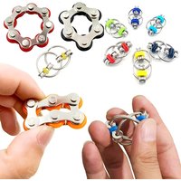 Fidget Toys Set Includes 2PCS Key Flippy Chain and 1PCS Six Roller Chain Anxiety Stress Relief Gifts for Adults Teens Boys