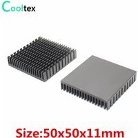 50pcs/lot 50x50x11mm Aluminum HeatSink Heat Sink radiator for electronic Chip LED RAM COOLER cooling