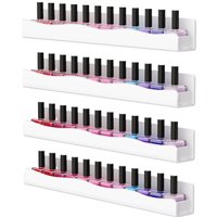 Nail Polish Wall Rack: 4 Shelves 15 Inch white Acrylic Nail Polish Organizer for 48-66 Bottles Multi-Purpose Acrylic Shelf.