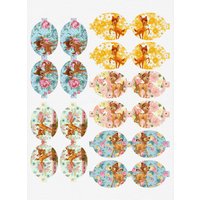 Disney Bambi Deer Bowknot Shape Lychee Faux Leather Sheet Crafts DIY Handmade Kids Hair Bow Materials Decoration 30x22cm