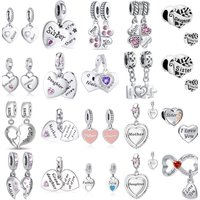 New Fashion 925 Sterling Silver Mother's Day Mom Daughter DIY Fine Beads Fit Original Pendant Women Bracelet Accessories Gift