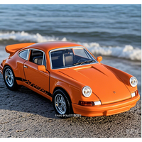 1:36 Porsche 911 Carrera 1974 Toy Models Alloy Diecast Cars 4 Doors Opened Light Sound Miniature Vehicles Boys Educational Toys