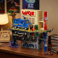 2612-teiliges Modulares Bausteinsystem „Strangers Upside Down World“, Kreatives Film- und Spiel-Set, Retro-Bus-Fahrzeugmodell, DIY-Montage-Puzzle-Spielzeug für Erwachsene, Halloween-Geschenk