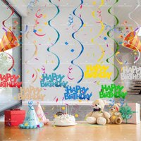1set Happy Birthday Swirl Decorations Colorful Hanging Swirls with Birthday Signs for Birthday Party Streamers for Adults Birthd