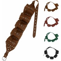 Medieval Steampunk Cavalry Bandolier Sash Shoulder Cartridge Belt With Leather Pouch Knight Hunting Gear Tool Pocket For LARP