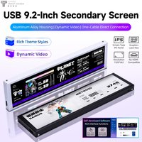 9.2'' IPS Type C Secondary Screen TURZX 1920x462 LCD for Windows 10 11 Computer Chassis Network CPU GPU RAM Hard Drive Monitor