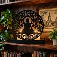 Tree of Life Metal Candlestick | Spiritual Zen-inspired Decoration, Suitable for Meditation and Festive Home Decor