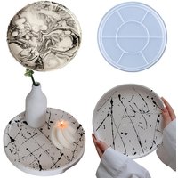 Round Silicone Mold for Trays, Circular Concrete Storage Tray Mold, Handmade Resin Plate Crafting Mold