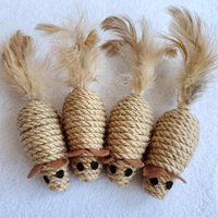 Bite Resistant Sisal False Mouse Cat Toy - Interactive Simulation Plush Mice for Kitten, Self-Playing Chew & Teething Toy