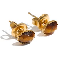 Yhpup 2026 Natural African Jade Rhodochrosite Tiger Stone Small Stud Earrings Stainless Steel Korean Exquisite Jewelry