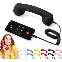 New with Microphone Phone Handset Telephone Style Tangle Free Wire Landline Handle Receiver Type-C Handheld Cell Phone Receiver