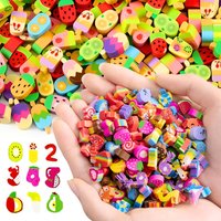 60/240pcs 0.39-0.59inch Cartoon Erasers Cute Colorful Team Carnival Gifts School Student Prizes Classroom Rewards YMY