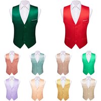 30 Colors Vest for Men Solid Black Blue Green Red Pik Gold Champain Purple Satin Slim Fit Waistcoat Male Tops