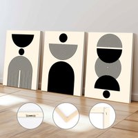 Scandinavian Abstract Geometric Art Framed Poster Modern Simple Black And White Line Canvas Painting Print Home Office Decor