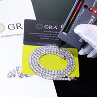 Fast Shipping Hip Hop Iced Out 2/3/4/5mm Moissanite Tennis Chain Men Women 925 Silver Moissanite Tennis Necklace GRA Certificate